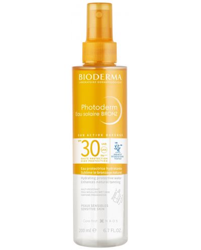 Bioderma Photoderm Двуфазна слънцезащитна вода Bronz, SPF30, 200 ml - 1