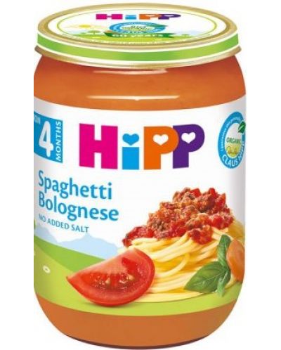Био ястие Hipp - Спагети болонезе, 190 g - 1