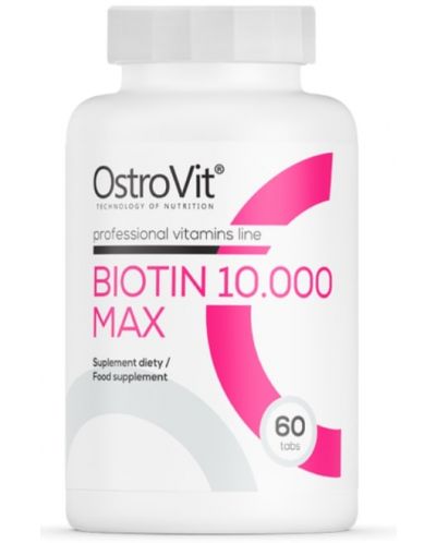 Biotin 10.000 Max, 60 таблетки, OstroVit - 1