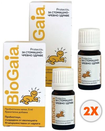 BioGaia Protectis Пробиотични капки, стъклена опаковка, 2 х 5 ml - 1
