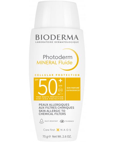 Bioderma Photoderm Слънцезащитен минерален флуид Mineral, SPF50+, 75 g - 1
