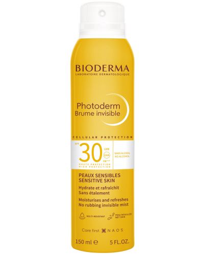 Bioderma Photoderm Слънцезащитен прозрачен спрей Brume Invisible, SPF30, 150 ml - 1
