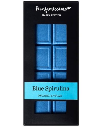 Био шоколад със син екстракт от спирулина и морска сол, 60 g, Benjamissimo - 1