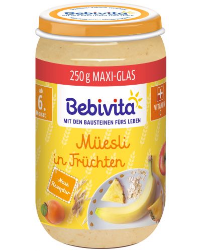 Био каша от плодове и мюсли Bebivita - 250 g - 1