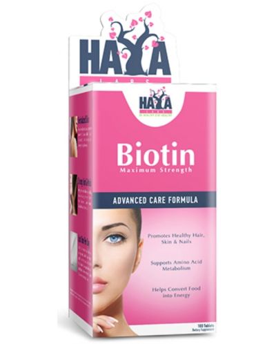 Biotin Maximum Strength, 100 таблетки, Haya Labs - 1