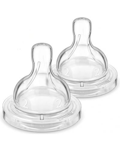 Биберони Philips Avent - Classic+, Slow, 2 броя