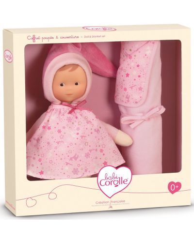 Кукла джудже с одеяло Corolle от серията Розово цвете – 24 cm - 3