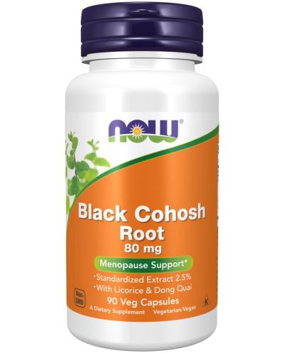 Black Cohosh Root, 80 mg, 90 капсули, Now - 1
