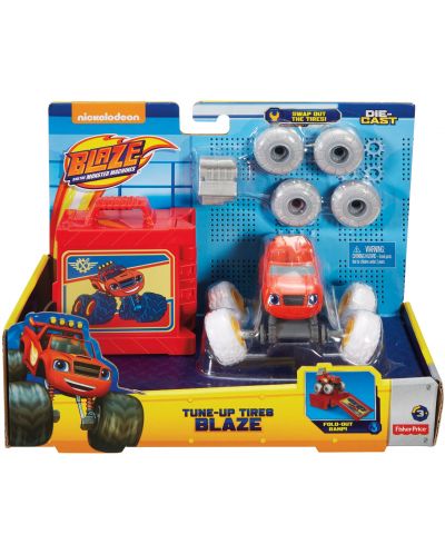 Детско бъги Fisher Price - Tune-up Tires Blaze, със сменяеми гуми - 5