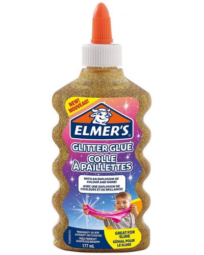 Блестящо лепило Elmer's Glitter Glue - 177 ml, златисто - 1