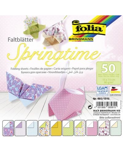 Блокче с цветни хартии за оригами Folia - Пролет - 1