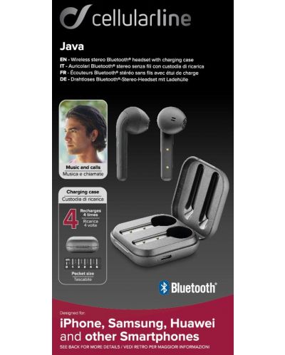 Безжични слушалки Cellularline - Java, TWS, черни - 6
