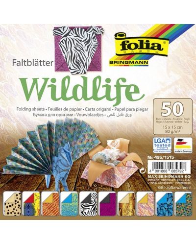 Блокче с цветни хартии за оригами Folia - Дивата природа - 1