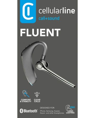 Безжична слушалка с микрофон Cellularline - Fluent, черна - 2