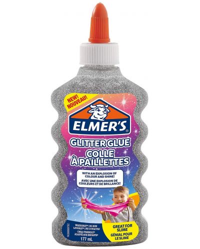 Блестящо лепило Elmer's Glitter Glue - 177 ml, сребристо - 1