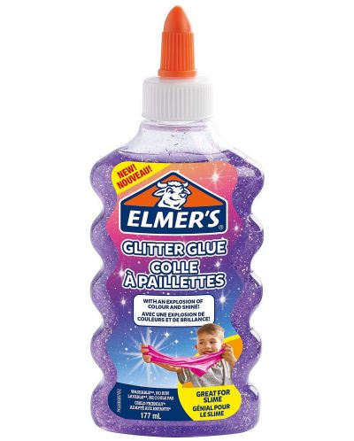 Блестящо лепило Elmer's Glitter Glue - 177 ml, лилаво - 1