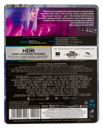 Блейд Рънър 2049, Steelbook (4K UHD+3D+Blu-Ray) - 2
