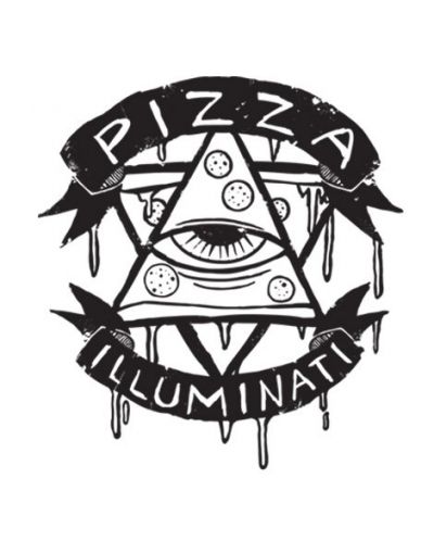 Тениска RockaCoca Pizza Iluminati, черна/бяла, размер XL - 2