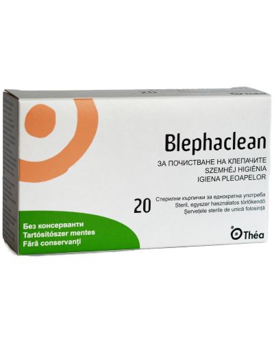 Blephaclean Стерилни кърпички за очи, 20 броя, Thea - 1