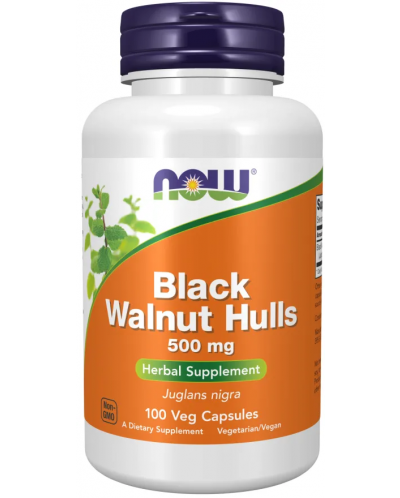 Black Wallnut Hulls, 500 mg, 100 капсули, Now - 1