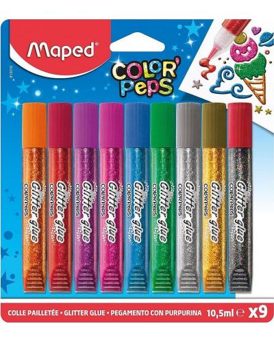 Блестящо лепило Maped Color Peps - 9 цвята - 1