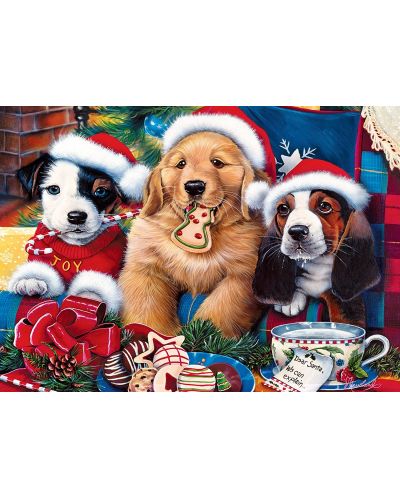 Блестящ пъзел Master Pieces от 500 части - Коледни кученца - 2