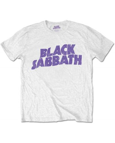 Тениска Rock Off Black Sabbath - Wavy Logo Vintage, бяла - 1