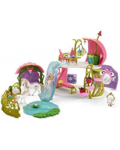 Комплект фигурки Schleich Bayala - Блестяща цветна къща, с езеро и аксесоари