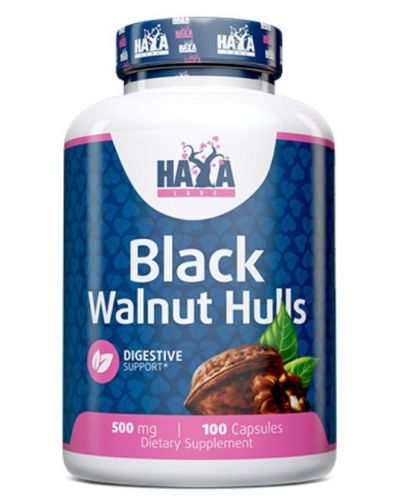 Black Walnut Hulls, 500 mg, 100 капсули, Haya Labs - 1