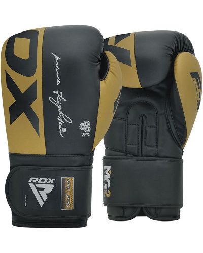 Боксови ръкавици RDX - Rex F4 , черни/златисти - 1