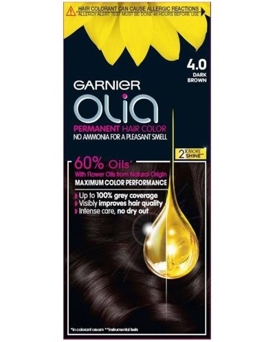 Garnier Olia Боя за коса, 4.0 Dark Brown - 1