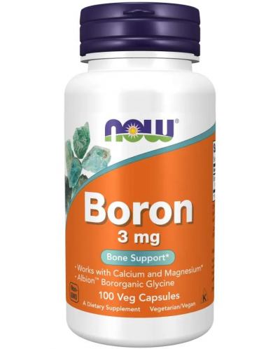Boron, 3 mg, 100 капсули, Now - 1