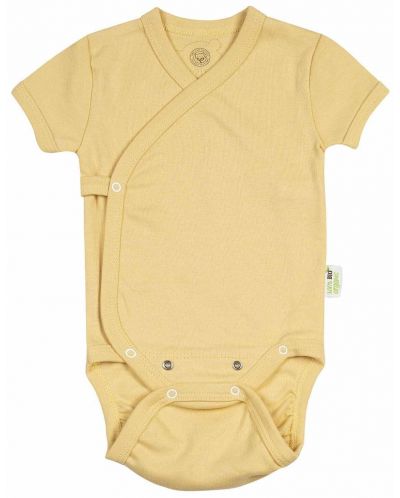 Боди с къс ръкав Bio Baby - Органичен памук, жълто - 1