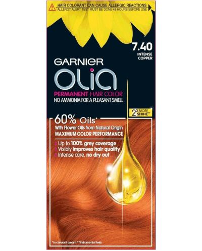 Garnier Olia Боя за коса, 7.40 Intense Copper - 1