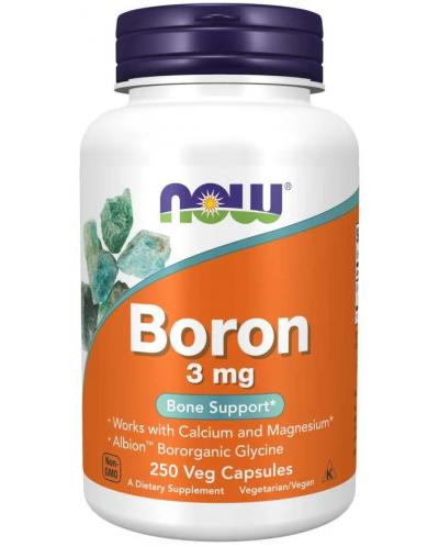 Boron, 3 mg, 250 капсули, Now - 1