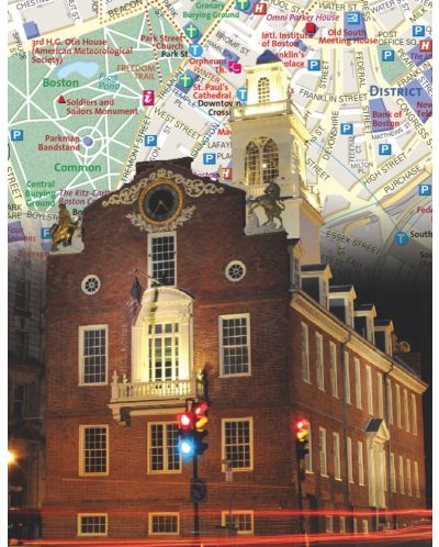 Мини пъзел New York Puzzle от 100 части - Градска карта, Бостън - 1