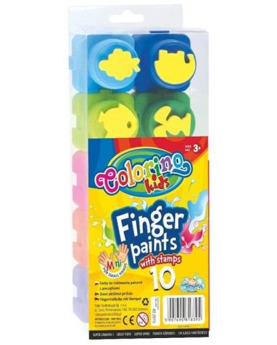 Боички за рисуване с пръсти Colorino Kids - 10 цвята - 1