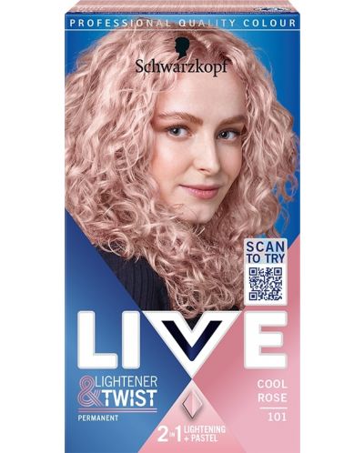 Schwarzkopf Live Боя за коса Lightener + Twist, Хладно розов 101 - 1