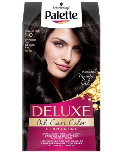 Palette Deluxe Боя за коса, Тъмно натурално черен 1-0 (900) - 1