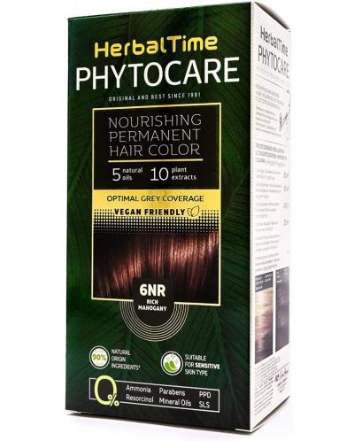 Herbal Time Phytocare Боя за коса, Наситен махагон, 6NR - 1