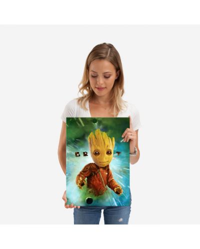 Метален постер Displate - Guardians of the Galaxy Vol 2 - Baby Groot in Space - 2