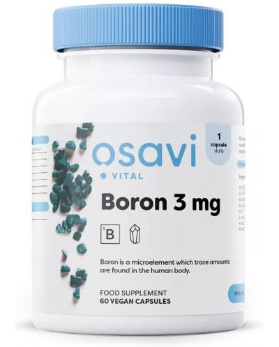 Boron, 3 mg, 60 капсули, Osavi - 1