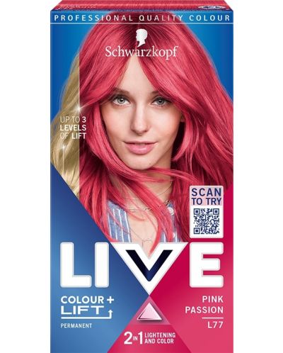 Schwarzkopf Live Боя за коса, Color + Lift, Страстнорозов L77 - 1