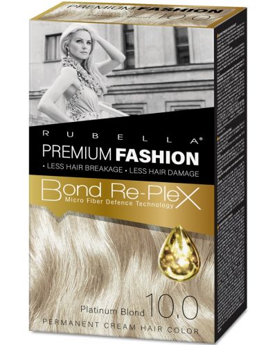 Rubella Premium Fashion Боя за коса, платинено рус, 10.0 - 1