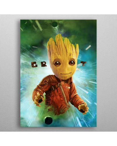 Метален постер Displate - Guardians of the Galaxy Vol 2 - Baby Groot in Space - 3