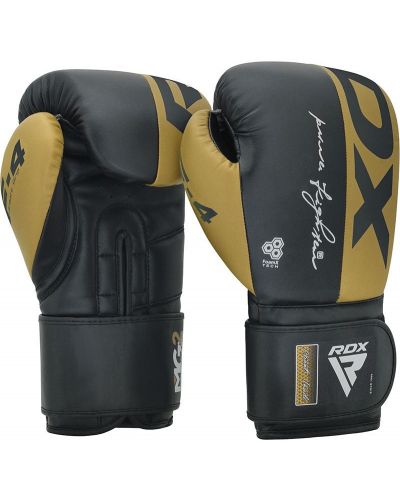 Боксови ръкавици RDX - Rex F4 , черни/златисти - 2