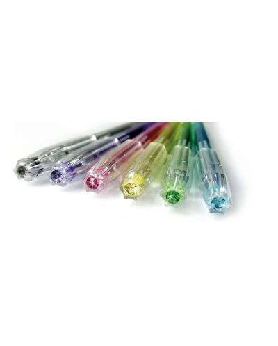 Брокатени химикалки Kidea - 6 цвята, диамант - 2
