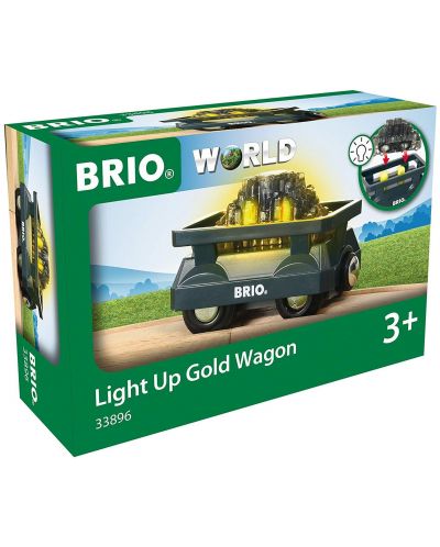 Играчка от дърво Brio World - Вагонче със злато - 2