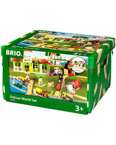Игрален комплект от дърво Brio World - ЖП линии и превозни средства, делукс, 121 части - 7