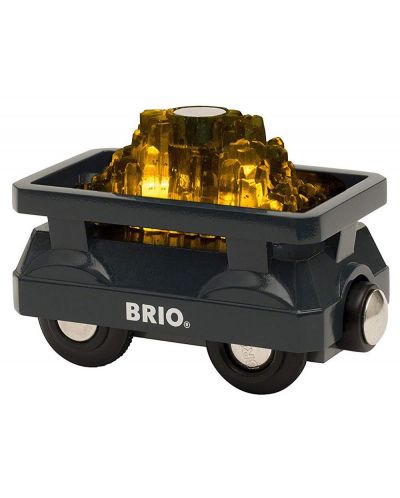 Играчка от дърво Brio World - Вагонче със злато - 1